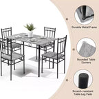 Set da pranzo Dyonery per 4 persone con piano del tavolo spesso 1,6, set da tavolo da cucina da 5 pezzi, set tavolo e sedie da cucina per sala da pranzo salvaspazio