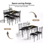 Set da pranzo Dyonery per 4 persone con piano del tavolo spesso 1,6, set da tavolo da cucina da 5 pezzi, set tavolo e sedie da cucina per sala da pranzo salvaspazio