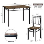 Set da pranzo Dyonery per 4 persone con piano del tavolo spesso 1,6, set da tavolo da cucina da 5 pezzi, set tavolo e sedie da cucina per sala da pranzo salvaspazio