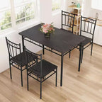 Dyonery Dining Table Set for 4 with 1.6 Thick Tabletop, 5-Piece Kitchen Table Set, Space-Saving Dining Room Kitchen Table Chair Set