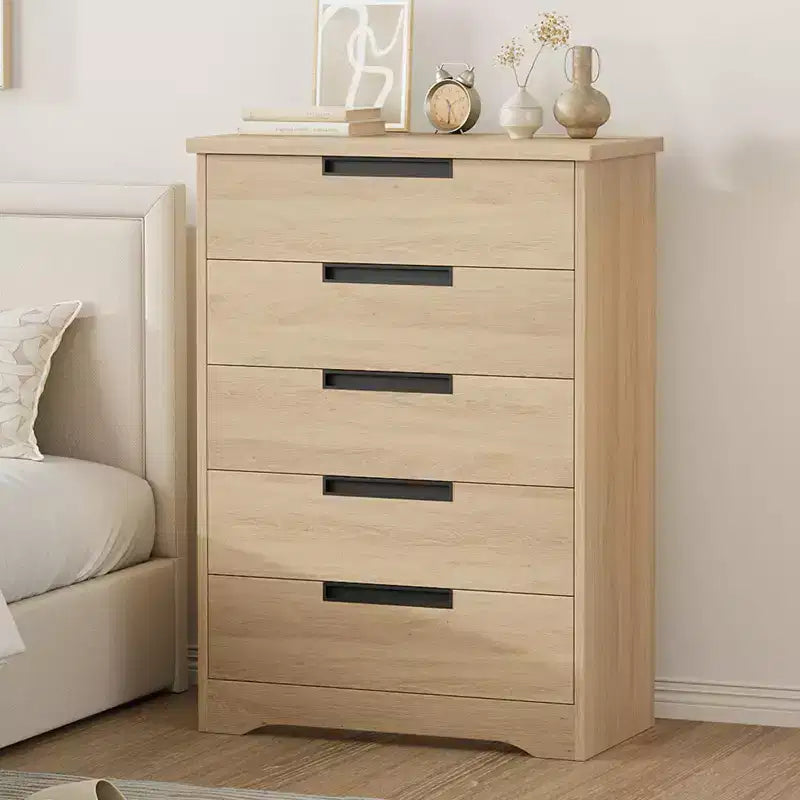 TROPOW Cassettiera a 5 Cassetti per Camera da Letto, Comò con Maniglie Integrate, Organizer in Legno per Soggiorno, Cameretta, Corridoio e Ingresso