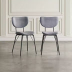 Jofran, sedia da pranzo imbottita in similpelle contemporanea moderna con schienale diviso (set da 2)