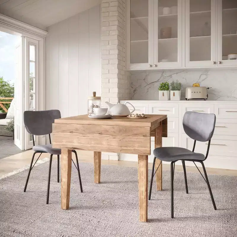 Jofran, sedia da pranzo imbottita in similpelle contemporanea moderna con schienale diviso (set da 2)