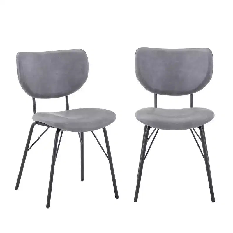 Jofran, sedia da pranzo imbottita in similpelle contemporanea moderna con schienale diviso (set da 2)