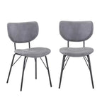 Jofran, sedia da pranzo imbottita in similpelle contemporanea moderna con schienale diviso (set da 2)
