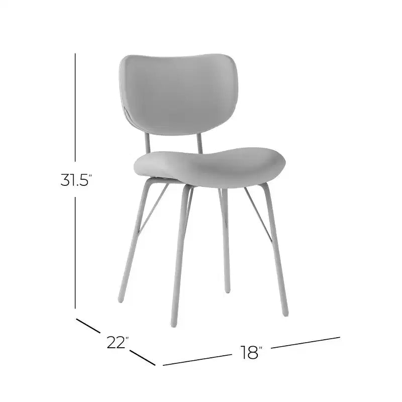 Jofran, sedia da pranzo imbottita in similpelle contemporanea moderna con schienale diviso (set da 2)