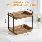 SUGIFT Alzata a 2/3 ripiani in acciaio inox e legno con manici