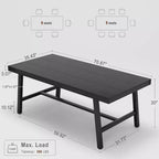 GustoWave Tavolo da pranzo rettangolare da 180 cm, con piedini regolabili