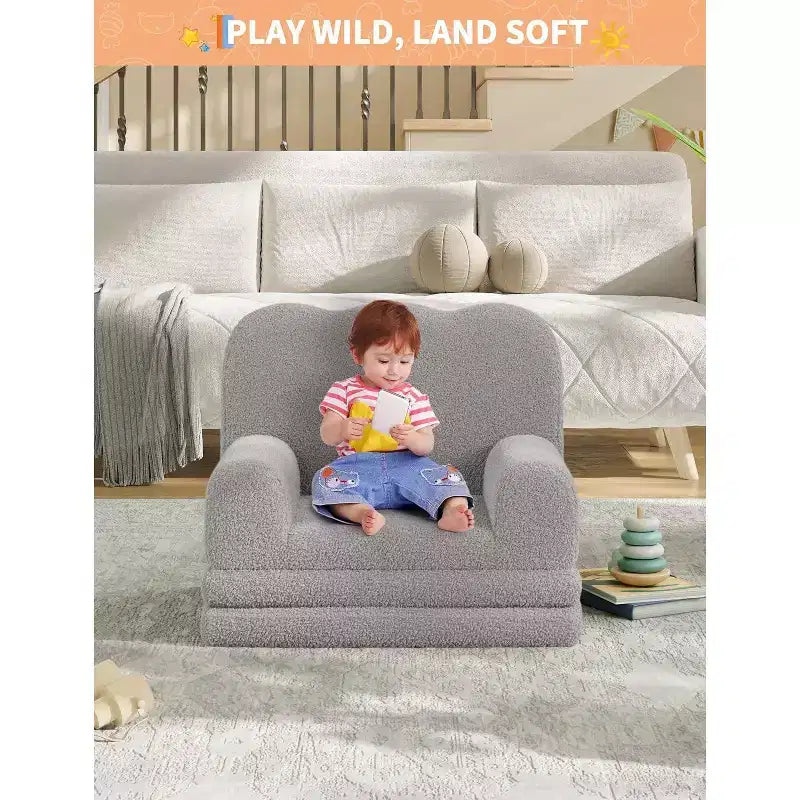 Divano letto pieghevole 2 in 1 comodo per bambini, da divano a sedia a sdraio in schiuma, regalo per bambine e bambini