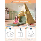 Divano letto pieghevole 2 in 1 comodo per bambini, da divano a sedia a sdraio in schiuma, regalo per bambine e bambini