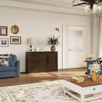 Credenza da cucina in venatura di legno Famapy con dispositivo antiribaltamento - 3 cassetti + 2 ante per cucine o soggiorno