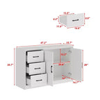 Credenza da cucina in venatura di legno Famapy con dispositivo antiribaltamento - 3 cassetti + 2 ante per cucine o soggiorno