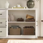 Credenza da cucina in venatura di legno Famapy con dispositivo antiribaltamento - 3 cassetti + 2 ante per cucine o soggiorno