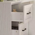 Credenza da cucina in venatura di legno Famapy con dispositivo antiribaltamento - 3 cassetti + 2 ante per cucine o soggiorno