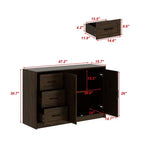 Credenza da cucina in venatura di legno Famapy con dispositivo antiribaltamento - 3 cassetti + 2 ante per cucine o soggiorno