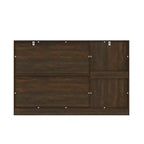 Credenza da cucina in venatura di legno Famapy con dispositivo antiribaltamento - 3 cassetti + 2 ante per cucine o soggiorno
