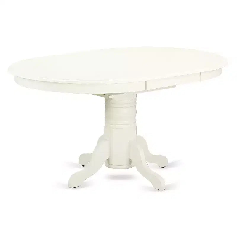HomeStock Belmont tavolo da pranzo ovale 7 pezzi 42/60 con prolunga a farfalla da 18 pollici e 6 sedie Parson con gambe bianco lino e tessuto lino Dark Shitake