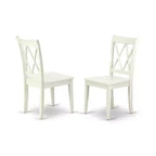 HomeStock Belmont Tavolo Ovale 7 Pezzi 42/60 Pollici con Prolunga da 18 Pollici e 6 Sedie con Schienale a Doppia X, Lino Bianco