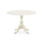 HomeStock Belmont Set da Pranzo 3 Pezzi 1 Tavolo in Legno con Piani a Ribalta e 2 Sedie da Pranzo in Tessuto Lino Beige Chiaro con Schienale Alto - Finitura Lino Bianco