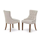 Set da pranzo HomeStock Belmont 7 pezzi composto da un tavolo da pranzo rettangolare, 6 sedie Parson imbottite in tessuto di lino marrone, 36x60 pollici, cappuccino