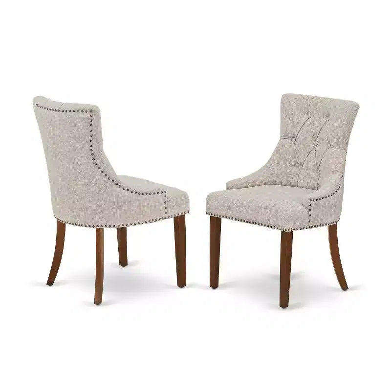 Set da pranzo HomeStock Belmont 7 pezzi composto da un tavolo da pranzo rettangolare, 6 sedie Parson imbottite in tessuto di lino marrone, 36x60 pollici, cappuccino