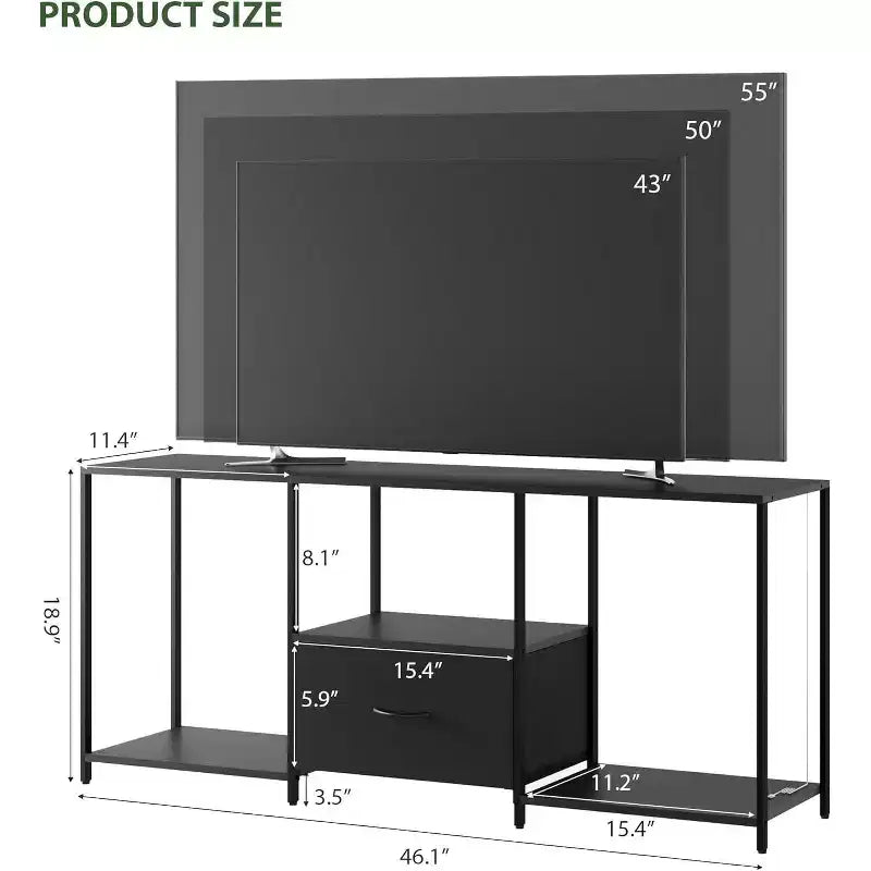 Mobile TV a LED per TV fino a 55 pollici, Centro Intrattenimento con Luci LED e Ripiani a Giorno, Consolle Multimediale Moderna per Soggiorno, Camera da Letto