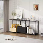Mobile TV a LED per TV fino a 55 pollici, Centro Intrattenimento con Luci LED e Ripiani a Giorno, Consolle Multimediale Moderna per Soggiorno, Camera da Letto