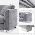 Divano Componibile Modern Cloud a L, Set Divano di Lusso con Chaise Longue e Cuscini Gratuiti, Tessuto Ciniglia