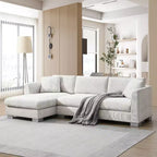 Divano Componibile Modern Cloud a L, Set Divano di Lusso con Chaise Longue e Cuscini Gratuiti, Tessuto Ciniglia