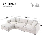 Divano Componibile Modern Cloud a L, Set Divano di Lusso con Chaise Longue e Cuscini Gratuiti, Tessuto Ciniglia