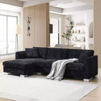 Divano Componibile Modern Cloud a L, Set Divano di Lusso con Chaise Longue e Cuscini Gratuiti, Tessuto Ciniglia