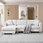 Divano Componibile Modern Cloud a L, Set Divano di Lusso con Chaise Longue e Cuscini Gratuiti, Tessuto Ciniglia