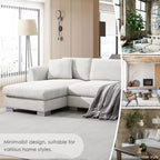 Divano Componibile Modern Cloud a L, Set Divano di Lusso con Chaise Longue e Cuscini Gratuiti, Tessuto Ciniglia