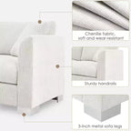 Divano Componibile Modern Cloud a L, Set Divano di Lusso con Chaise Longue e Cuscini Gratuiti, Tessuto Ciniglia