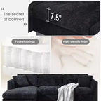 Divano Componibile Modern Cloud a L, Set Divano di Lusso con Chaise Longue e Cuscini Gratuiti, Tessuto Ciniglia