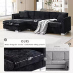 Divano Componibile Modern Cloud a L, Set Divano di Lusso con Chaise Longue e Cuscini Gratuiti, Tessuto Ciniglia