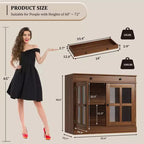 35.4 Mobiletto credenza con anta in vetro, Credenza contenitore per sala da pranzo, cucina