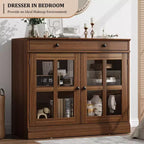 35.4 Mobiletto credenza con anta in vetro, Credenza contenitore per sala da pranzo, cucina