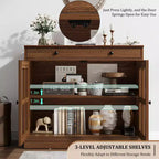 35.4 Mobiletto credenza con anta in vetro, Credenza contenitore per sala da pranzo, cucina