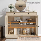 35.4 Mobiletto credenza con anta in vetro, Credenza contenitore per sala da pranzo, cucina