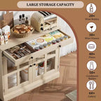 35.4 Mobiletto credenza con anta in vetro, Credenza contenitore per sala da pranzo, cucina