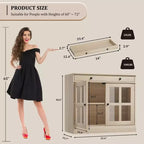 35.4 Mobiletto credenza con anta in vetro, Credenza contenitore per sala da pranzo, cucina
