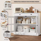 35.4 Mobiletto credenza con anta in vetro, Credenza contenitore per sala da pranzo, cucina
