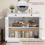 35.4 Mobiletto credenza con anta in vetro, Credenza contenitore per sala da pranzo, cucina