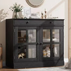 35.4 Sideboard Buffet Cabinets with Glass Door, Buffet Cabinet with Storage for Dining Room, Kitchen