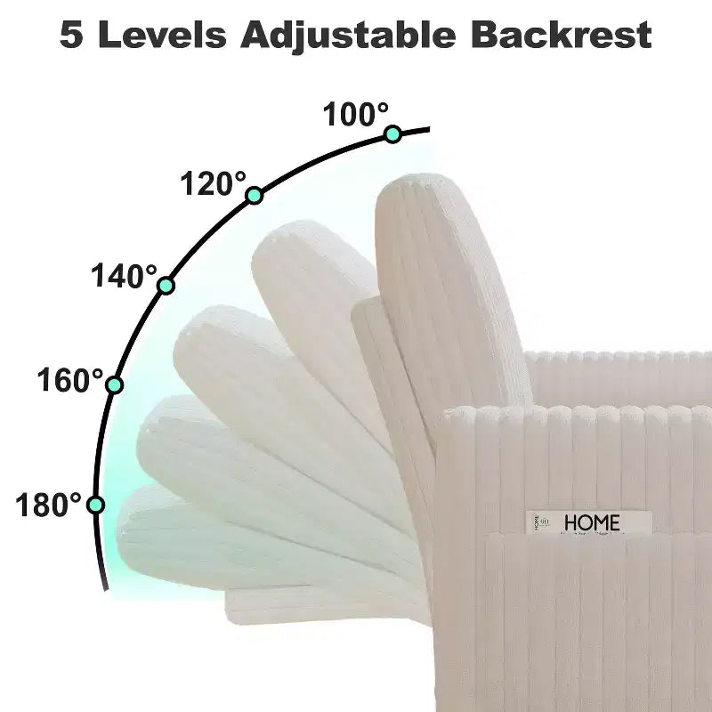 Dyonery 101 Divano Letto Angolare con Letto Estraibile, Schienale Reclinabile/Chaise Longue Contenitore Reversibile/Porte USB/Portabicchieri, Velluto a Coste Morbido