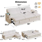 Dyonery 101 Divano Letto Angolare con Letto Estraibile, Schienale Reclinabile/Chaise Longue Contenitore Reversibile/Porte USB/Portabicchieri, Velluto a Coste Morbido