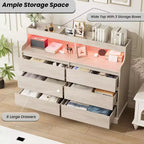 Cassettiera GustoWave per camera da letto, cassettiera a 6 cassetti, cassettiera ampia a 6 cassetti, mobile contenitore moderno di grande capacità