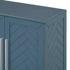 Okak Credenza Elegante a 4 Ante con Maniglie Argentate e Ripiani Regolabili, Mobile Buffet in Legno per Cucina/Sala da Pranzo/Corridoio