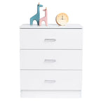 Cassettiera Karl Home a 3 cassetti in truciolato bianco, larghezza 56 cm